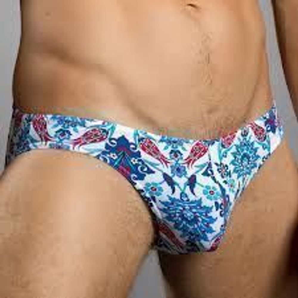 Мужские трусы слипы белые с принтом Doreanse 1297