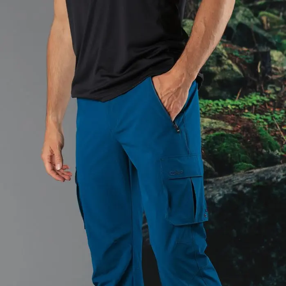Брюки мужские CMP Men's stretch Trousers with Cargo Pockets, артикул 31T5617, цвет BLUESTEEL (M951)