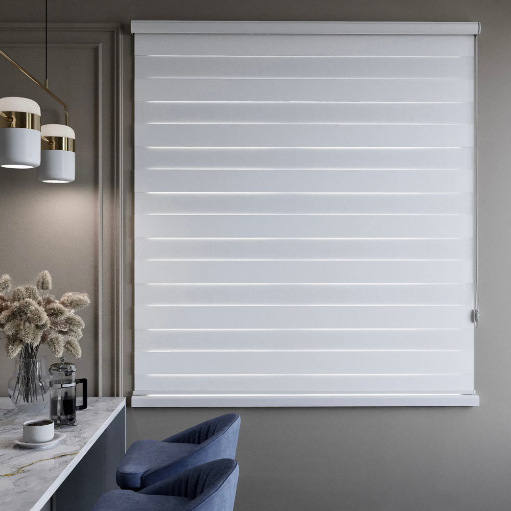 Рулонные шторы День-ночь DIMOUT ST1 белый