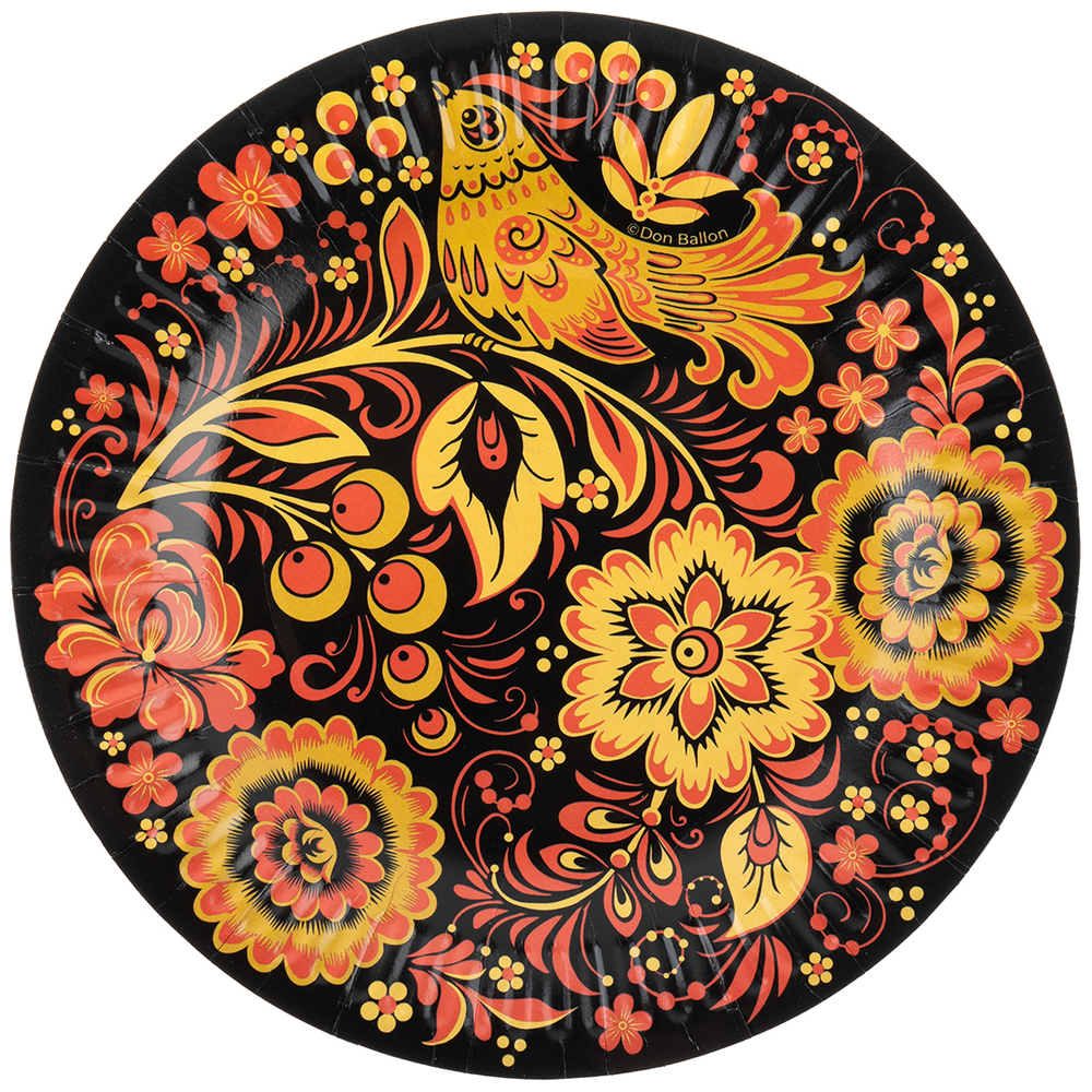 Тарелки (7''/18 см) Хохлома 6 шт