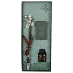 GAEM Набор подарочный: ручка перьевая, чернила 5шт, чернильница, L25 W11 H3,5 см