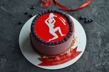 Торт с фотопечатью (поздравляение шефа на итальянском) №1018