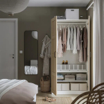 Платяной шкаф - IKEA PAX/BERGSBO/ ПАКС/БЕРГСБУ ИКЕА, 100x60x201 см, белый/под беленый дуб