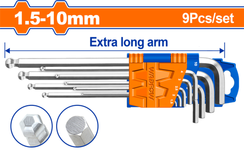 Набор шестигранников HEX 9 шт (6/48) WADFOW WHK2292