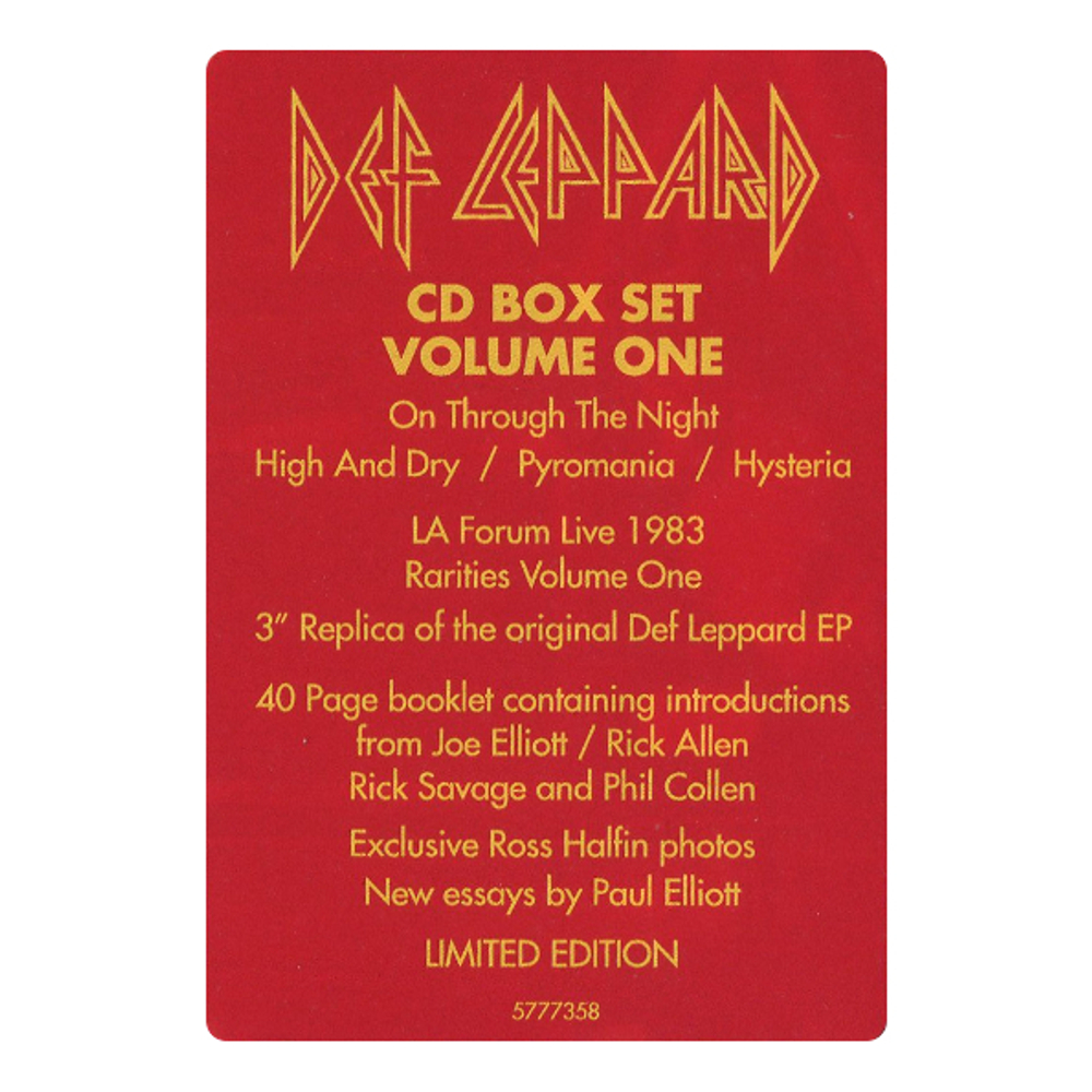 Def Leppard / CD Box Set Volume One (6CD+CD Single)