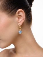 Серьги "Whale Amour" gold голубой агат