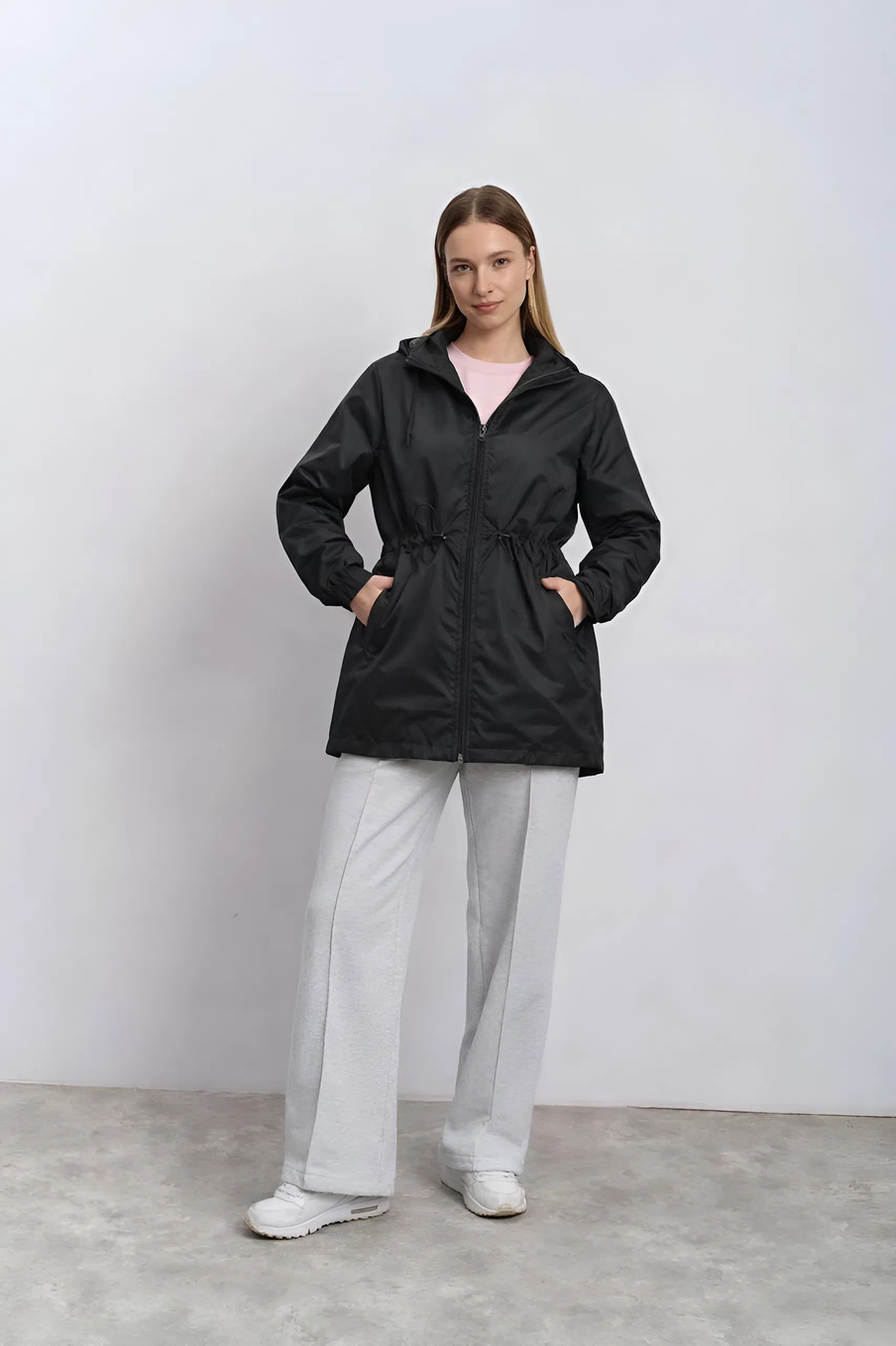 Плащ-ветровка женская "HN-12"  черный