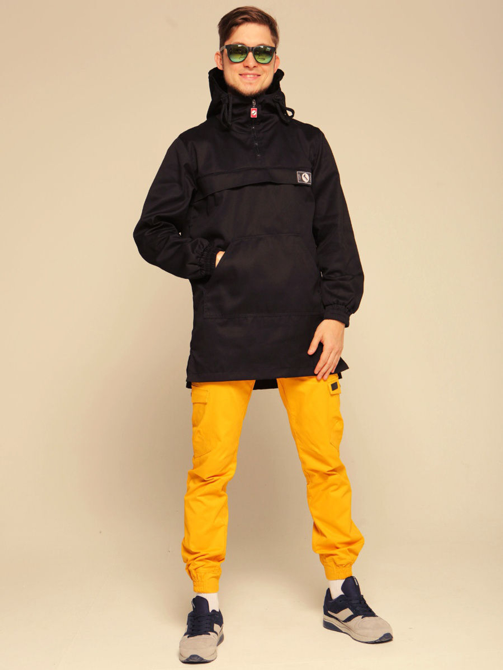 Анорак мужской удлиненный черный Город Горький