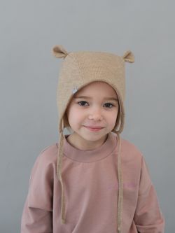 Шапка весенняя/осенняя вязаная (Песок) ЭНИ БЭМБИ