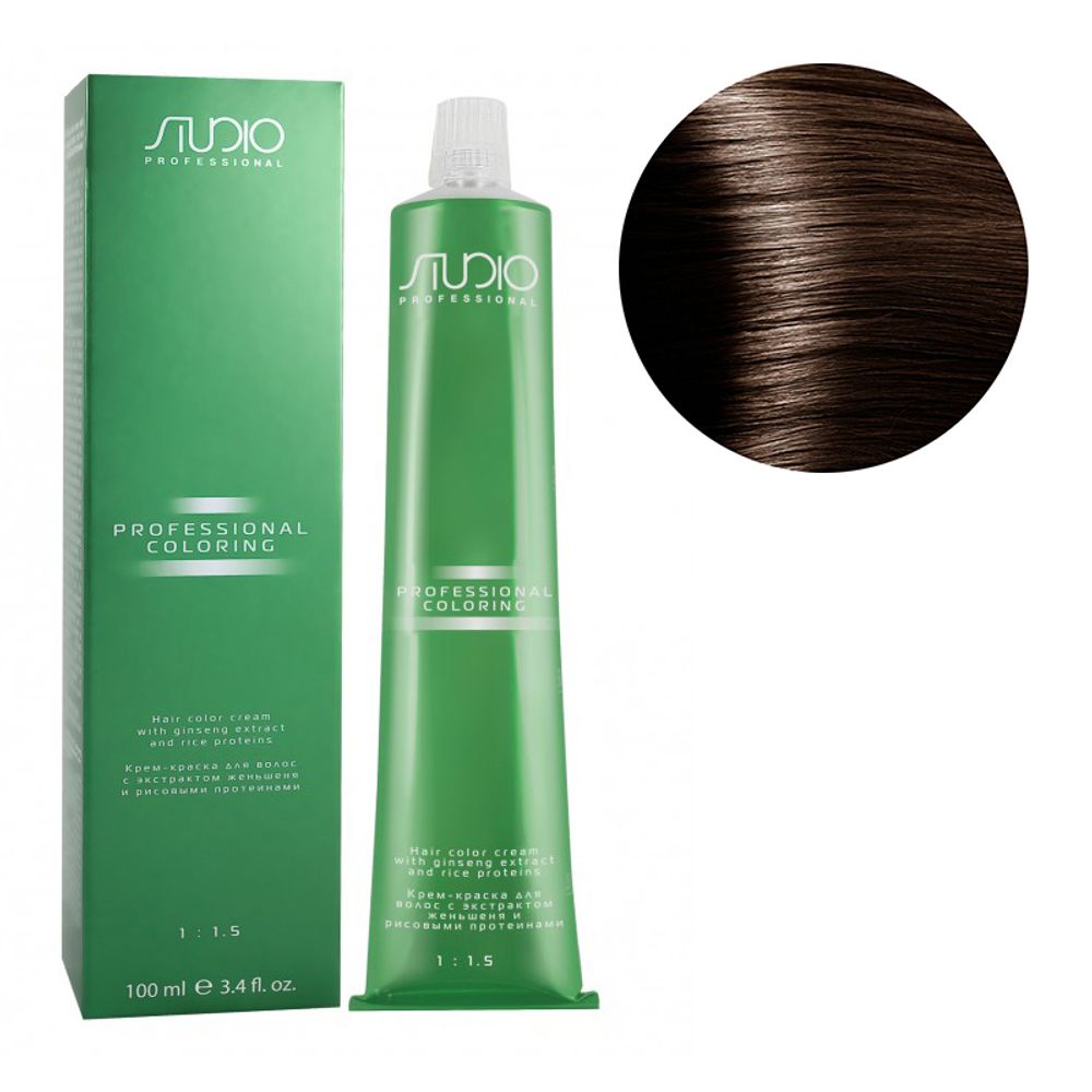 Kapous Studio Professional Крем-краска для волос Studio, с рисовыми протеинами и экстрактом женьшеня, тон №5.03, Тёплый светло-коричневый, 100 мл