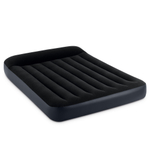 Мaтрас нaдувной Intex 64142 Pillow Rest 137х191х42 см / Крoвать нaдувная Интeкс полуторная велюровая со встроенным электронасосом 220V и подголовником
