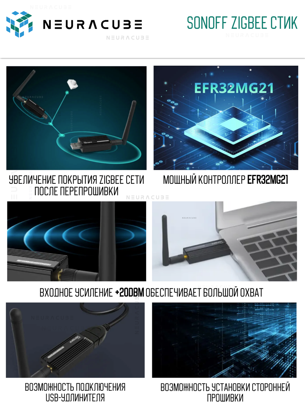 Zigbee 3.0 Стик SONOFF USB Dongle Plus-E (Координатор)