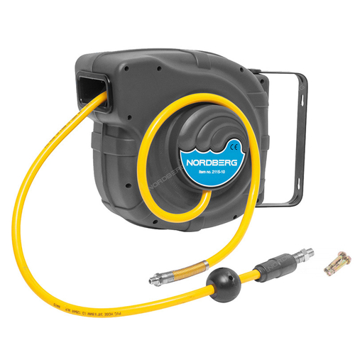 NORDBERG (2115-10G) Шланг на самоскручивающейся серой катушке, 14 м