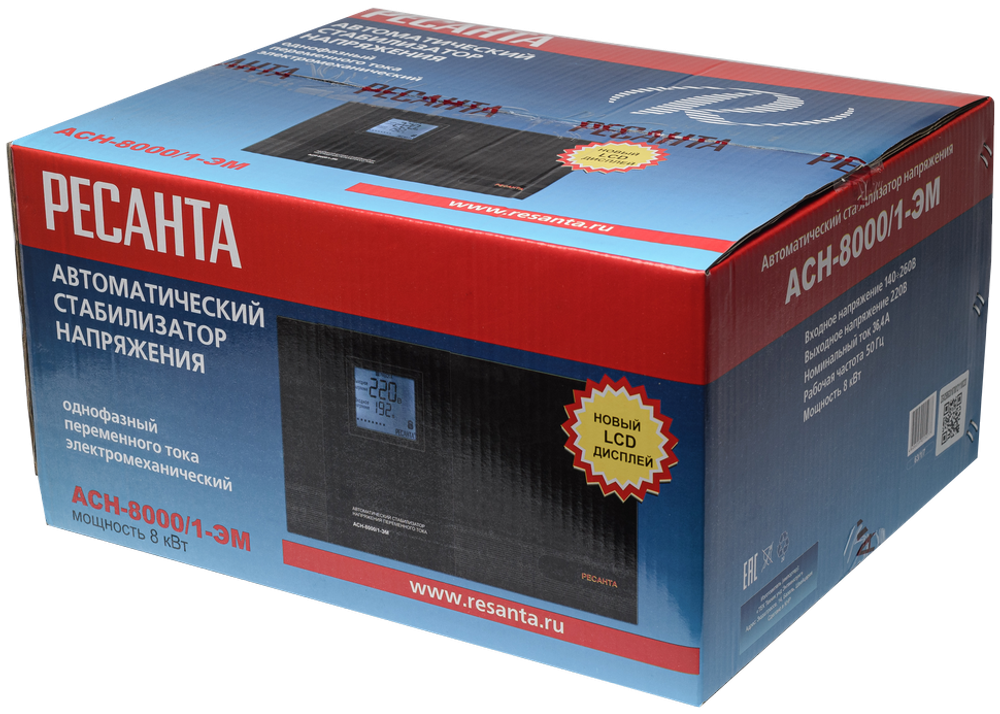 Стабилизатор напряжения РЕСАНТА АСН-8000/1-ЭМ