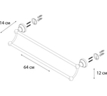 "GOLD BOGEMA" Полотенцедержатель трубчатый 2-ой (60 см.) FX-78502G (к/к 10)