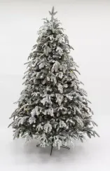 Ель Стильная заснеженная 185 см., 312 LED ламп, литая хвоя+пвх, Black Box (74282)