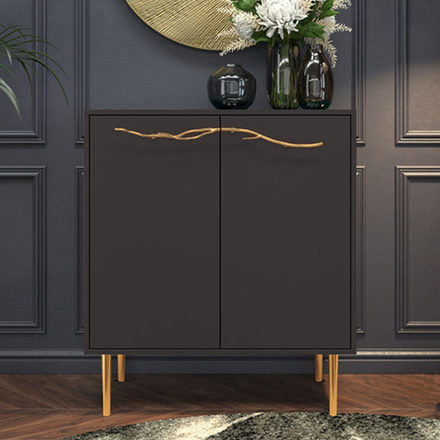 Комод Арт Колор matte Стайл Голд с 2 полками Терпкий коричневый матовый