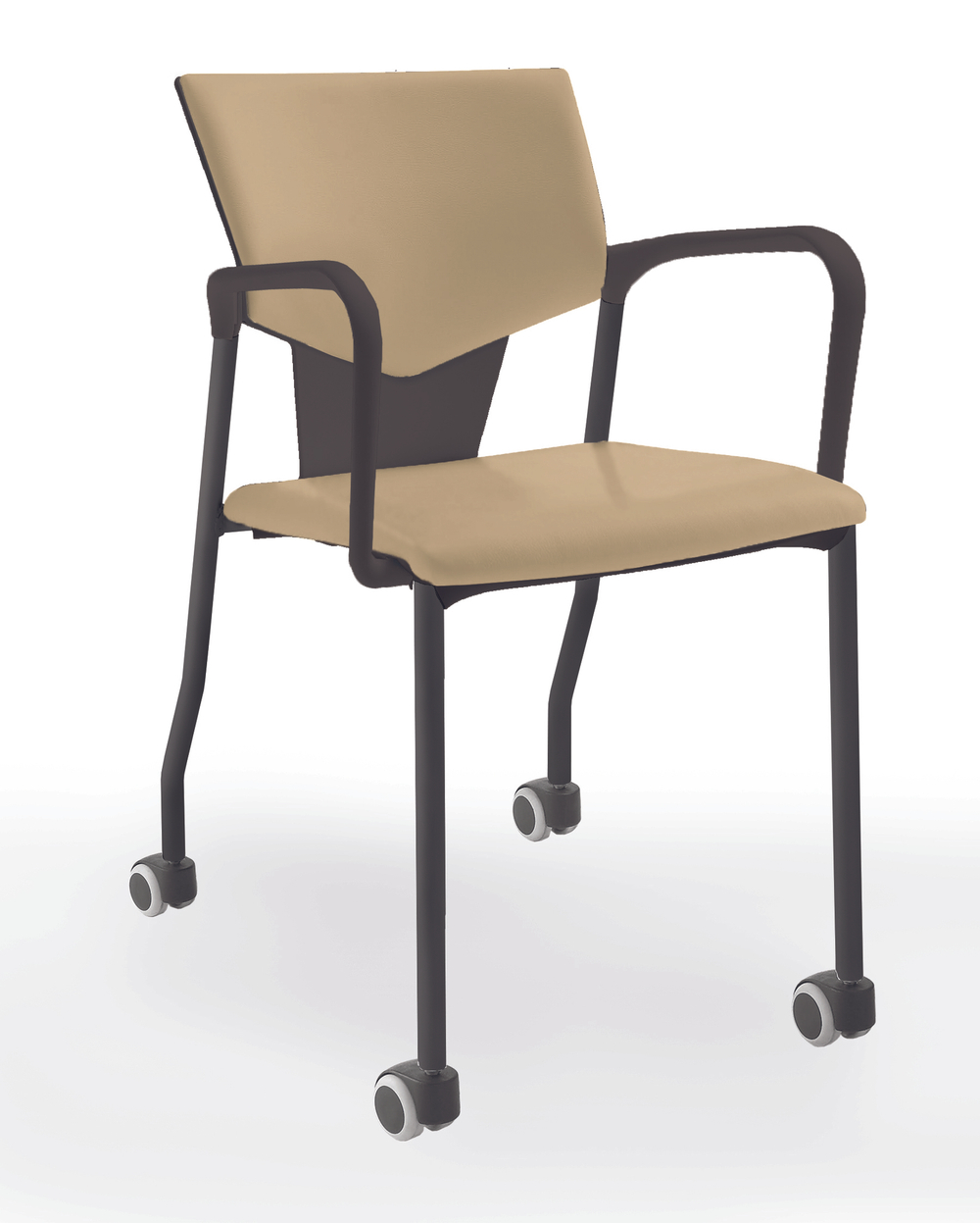 Aktiva стул на 4 ногах и колесах с мягким сиденьем и спинкой