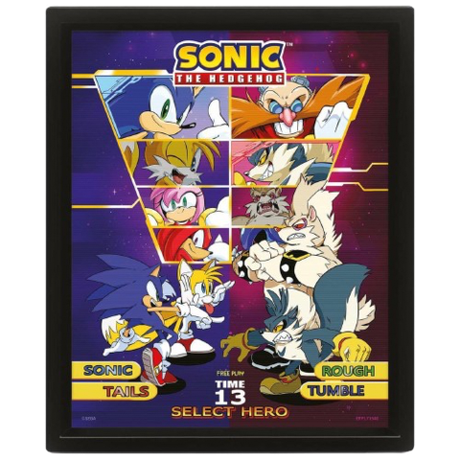 Постер 3D Sonic the Hedgehog Select Your Fighter Соник
