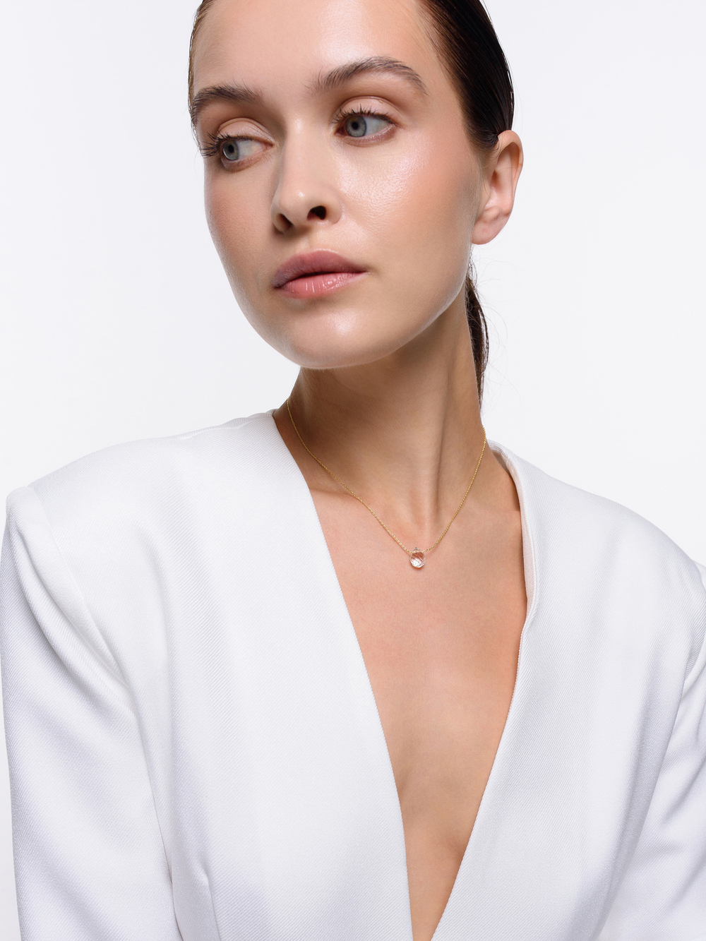 Колье "Crystal dew White" Gold