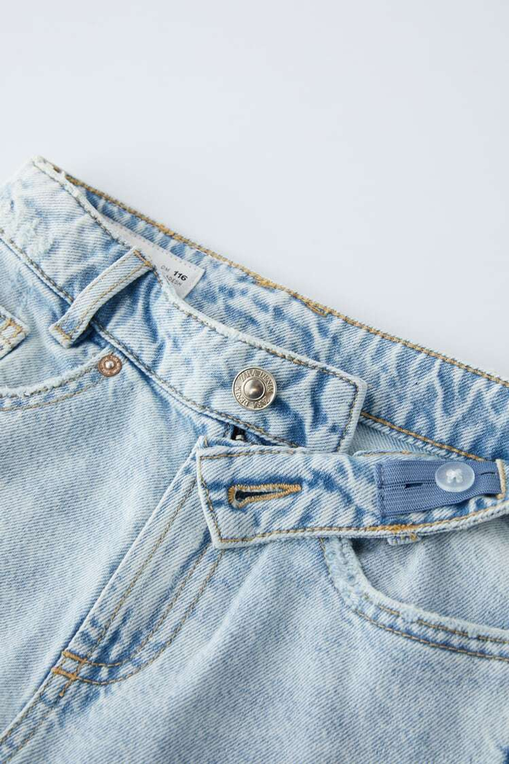 ZARA ДЖИНСЫ MOM FIT, ГОЛУБОЙ