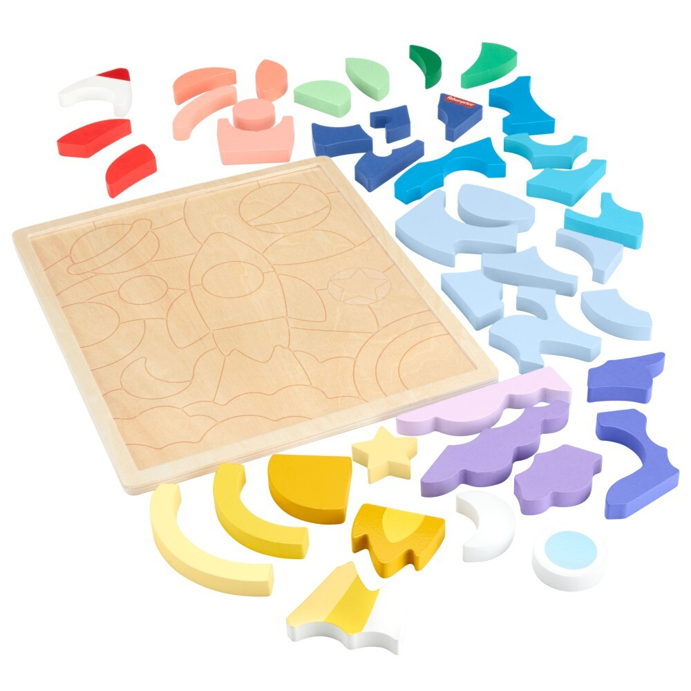Fisher-Price - Деревянный пазл Космос Пазл с блоками 42 шт. HXY42 / артикул   HXY42  / GTIN 194735241750