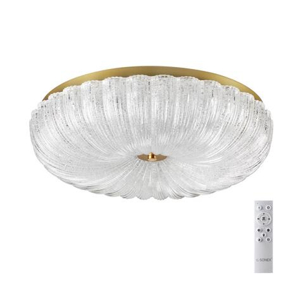 7719/60L PIKO LED SN 567 Светильник металл/стекло/прозрачный/золотой LED 60Вт 3000-6500K D500 IP20 пульт ДУ TESORO