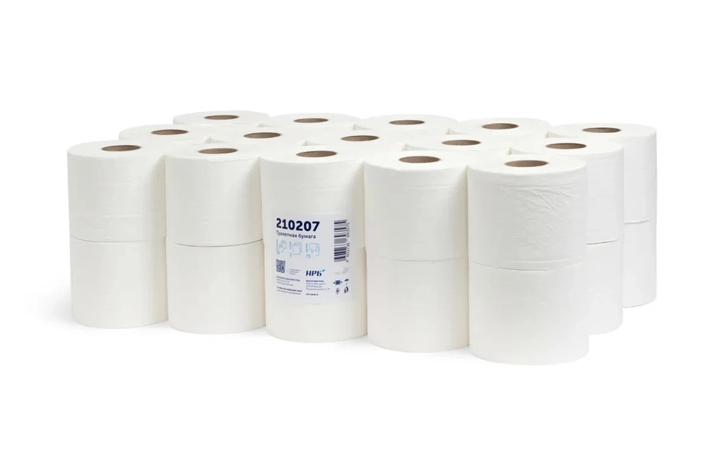 Туалетная бумага НРБ ТБ 2-75 2 слоя, 30 рулонов, 75 м, 600 листов, белая