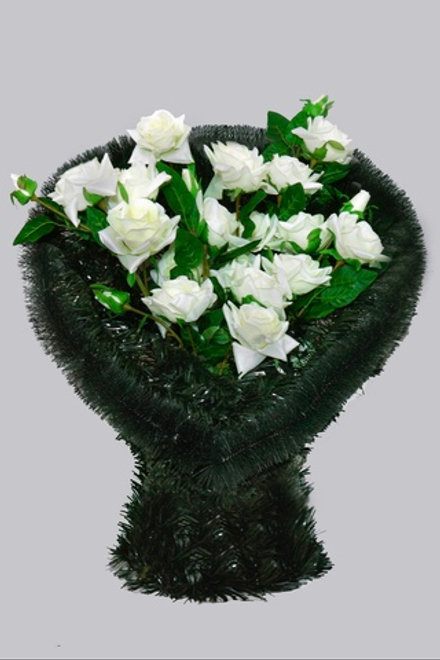 корзина 80 см белые розы