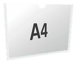 Карман настенный А4 самоклеящийся горизонтальный Пэт 0,3 мм (прозрачный скотч)