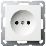 Розетка без заземления с защитными шторками 16A 250V~ 2P, цвет белый глянцевый