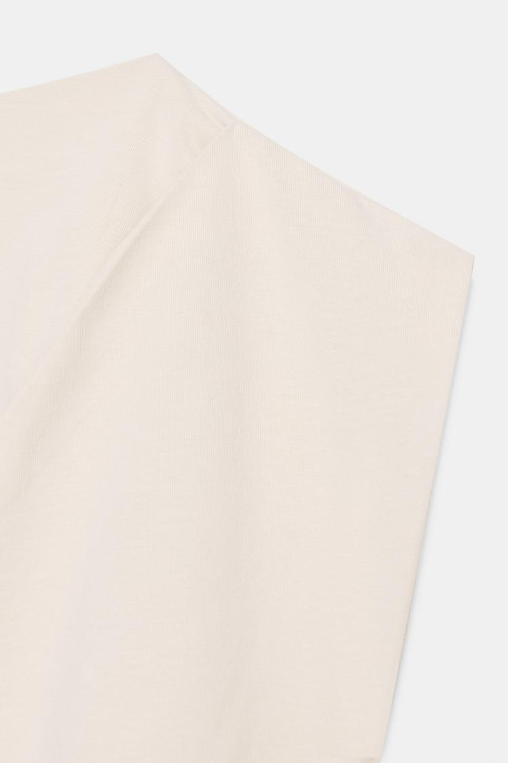 ZARA ТОП ИЗ ХЛОПКА С ДРАПИРОВКОЙ, ЭКРЮ