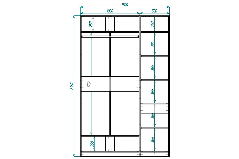 Гардероб PAX IKEA 150x58x236 см (белый) 150*58*236 см, Белый   Фиеста