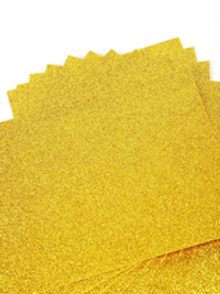 Фоамиран глиттерный, р. 20х30 см, 2 мм, св.золото