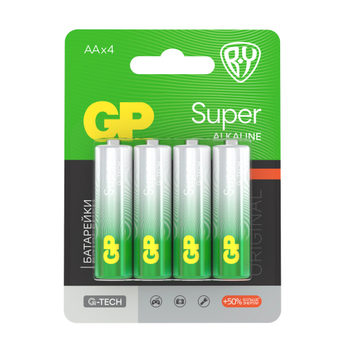 Батарейки AA GP Super BY Original 4шт 15AGM-2CR в блистере
