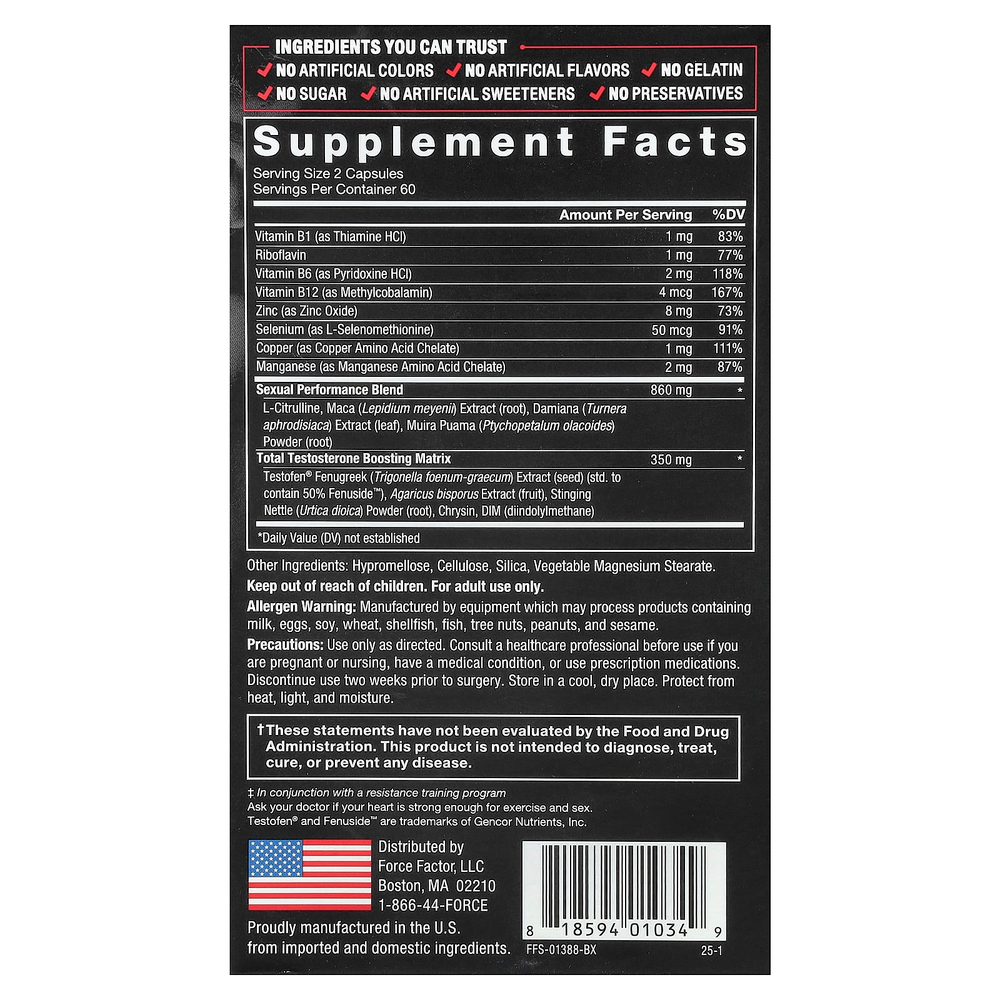 Force Factor, Test X180 Alpha®, 120 капсул