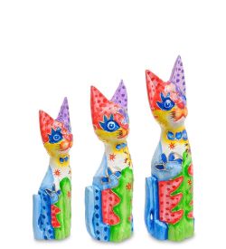 Decor and Gift 99-268 Фигурка «Кошка» н-р из трех 30,25,20 см (албезия, о.Бали)