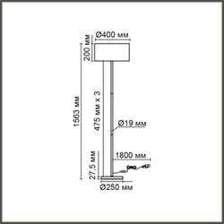 8251/2F MODERNI LN26 530  никель/серый, металл/текстиль Торшер Е27 2*60W 220V NIKKI