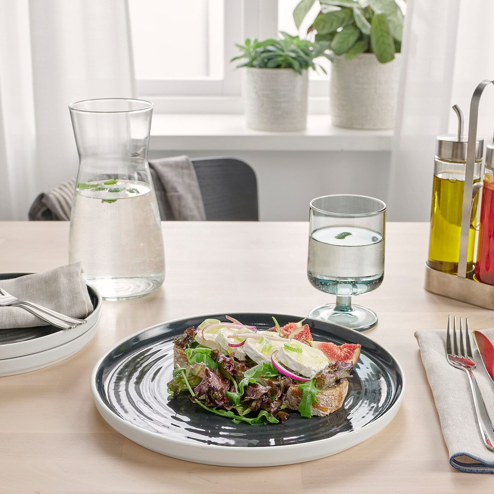 IKEA OMBONAD  (ИКЕА ОМБОНАД)  -  Тарелка, темно-серая, 26 см