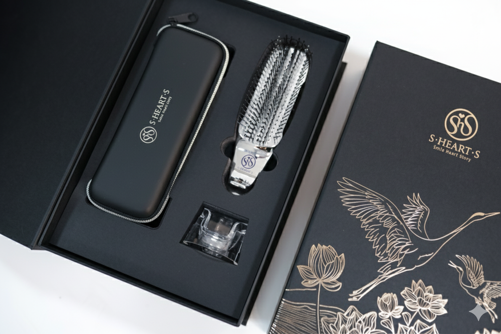 S-HEART-S Подарочный набор с расческой Scalp Brush «CRANE OF BEAUTY» и чехлом