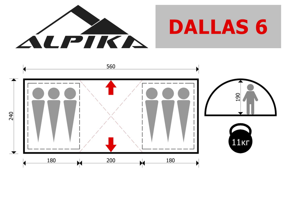 Палатка ALPIKA Dallas 6