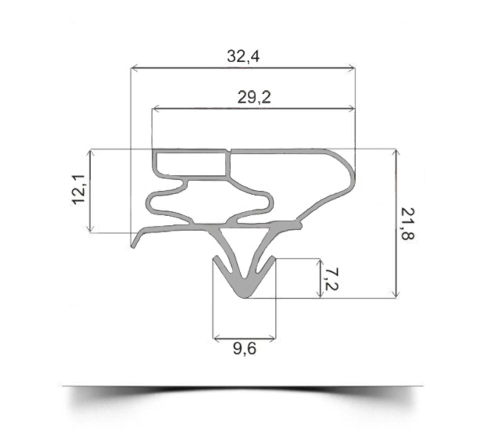 Уплотнитель для Шкаф шоковой заморозки Baker SF930 CBH 5B 1540*720 мм по пазу(003А АНАЛОГ)