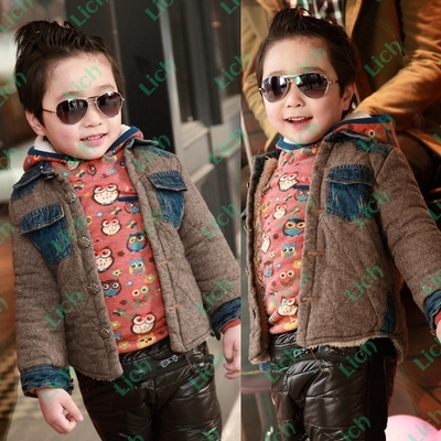 Куртка стеганая с джинсовыми карманами