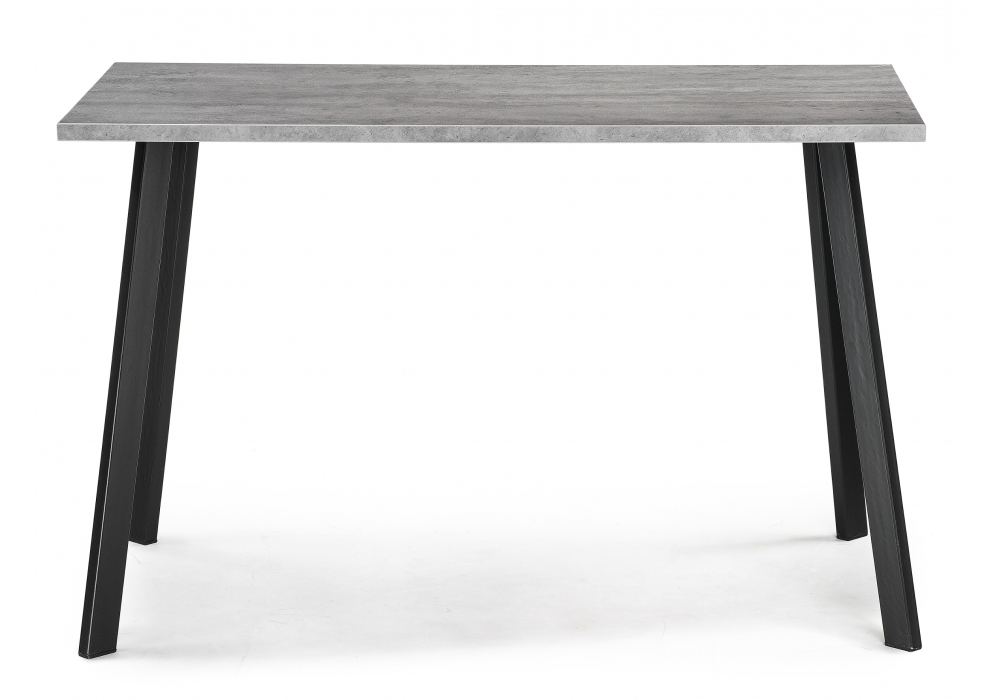 Стол деревянный Woodville Тринити Лофт 120 25 мм бетон, черный матовый, ножки черные