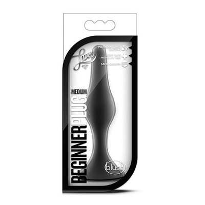 Черная анальная пробка Beginner Plug Medium - 10,8 см. (Цвет: черный)