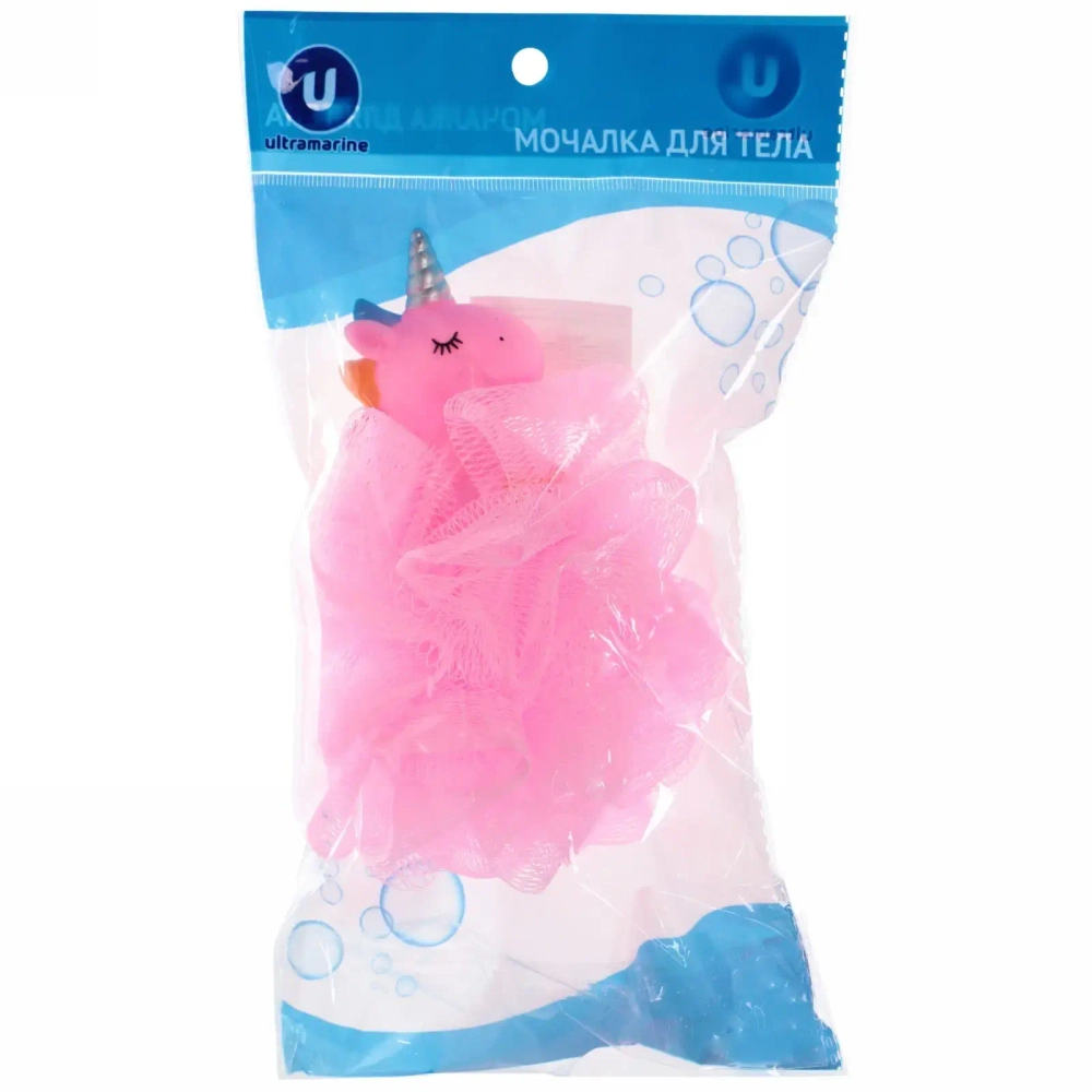 Мочалка-шар для тела полипропиленовая детская «Baby Boom - Единорожек», цвет розовый, 20гр, d-11см