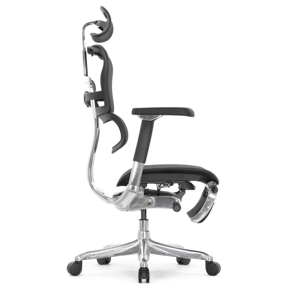 Кресло FALTO Ergohuman Luxury 2 с подножкой ( чёрный каркас /сетка чёрный T-168-B1 Black )