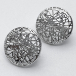 Ювелирные швензы с родиевым покрытием, размер 17*17 мм, цена за пару