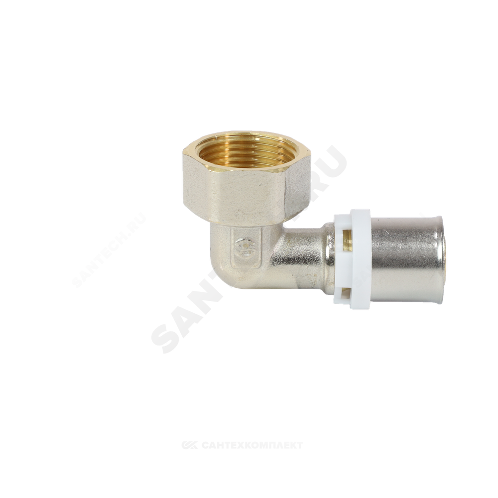 Угольник МП латунь никель пресс Дн 16х1/2"х90гр ВР ГОСТ 32415-2013 8007 Aquasfera 8007-01