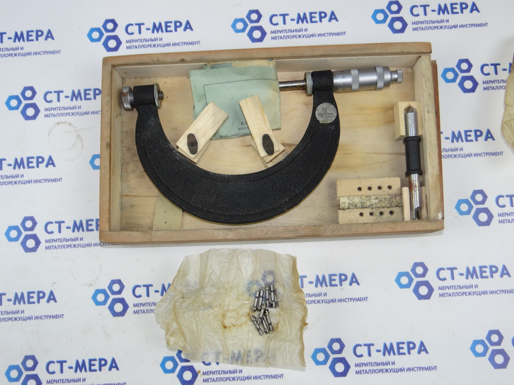 Микрометр резьбовой МВМ- 125 (100-125мм.) Ц/д 0,01мм. ГОСТ 4380-63 (4 пары вставок) Уценка